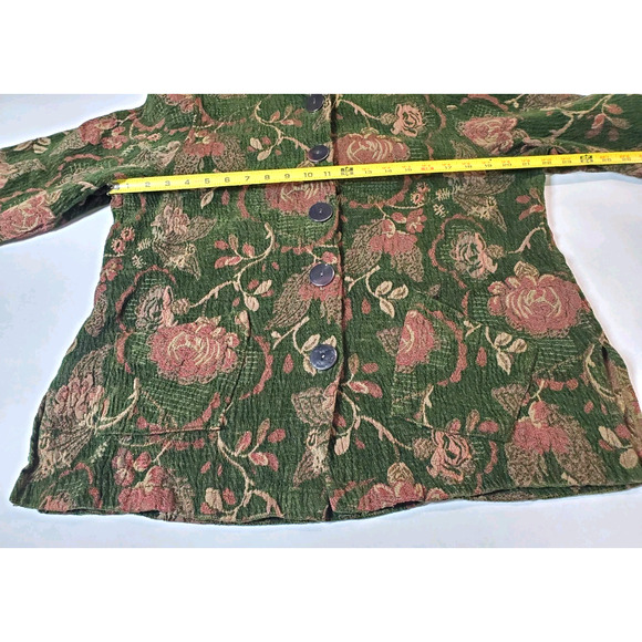 CMC Color Me Cotton Brocade Womens XL Jacket Jacquard Tapestry Floral Coat Art - Picture 7 of 9
